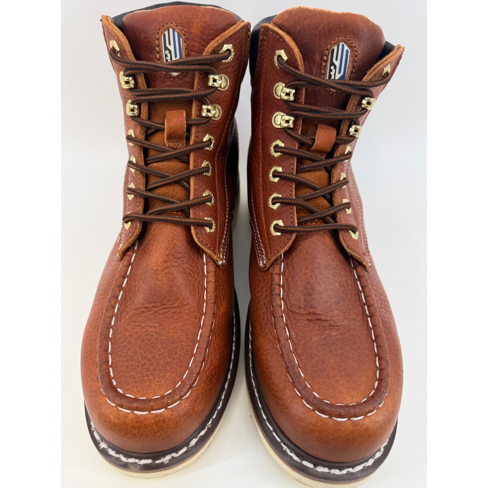 Cactus work boots Mens 12 Moc Toe Full Grain Leather Oil Resistant Brown 622M